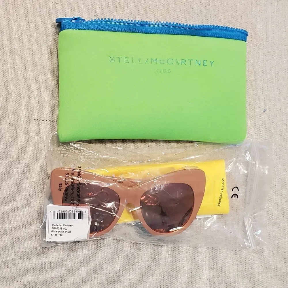 Stella McCartney Kids Pink Cat Eye Mirror Sunglasses SK0001S003